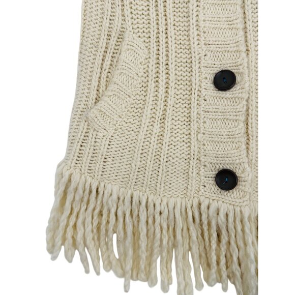 RARE Hollister Fringe Hem Cream Cardigan | Coastal Boho Cottagecore Grandpacore - Picture 14 of 16